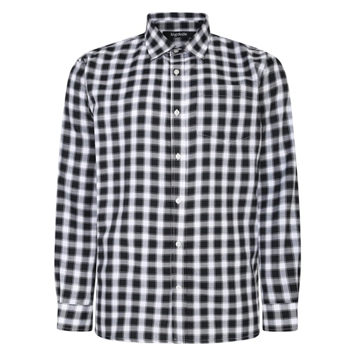 Bigdude Long Sleeve Check Shirt Black